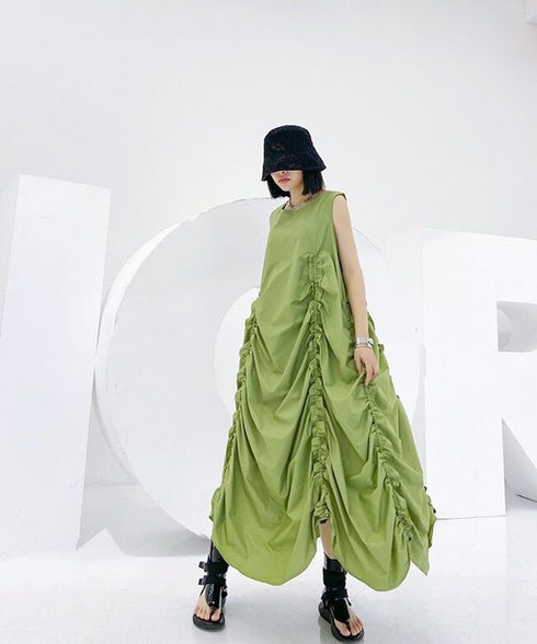 Ruched Balloon Silhouette Dress